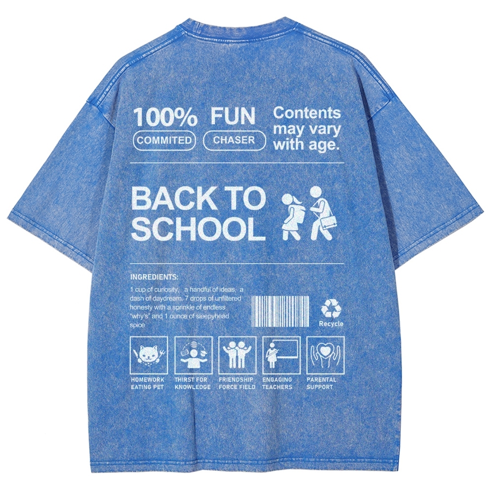 Back To School Unisex Fit Washed T-Shirt Customscool