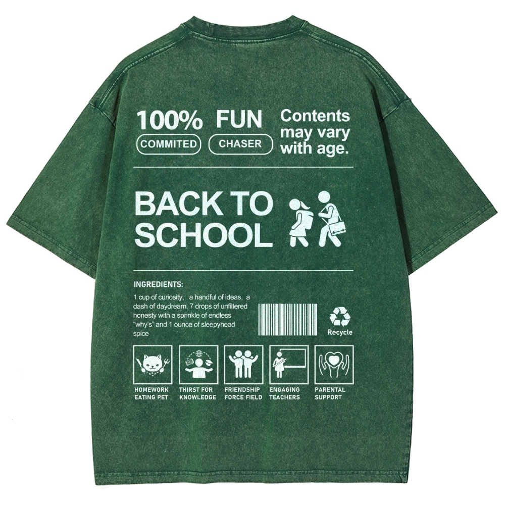 Back To School Unisex Fit Washed T-Shirt Customscool