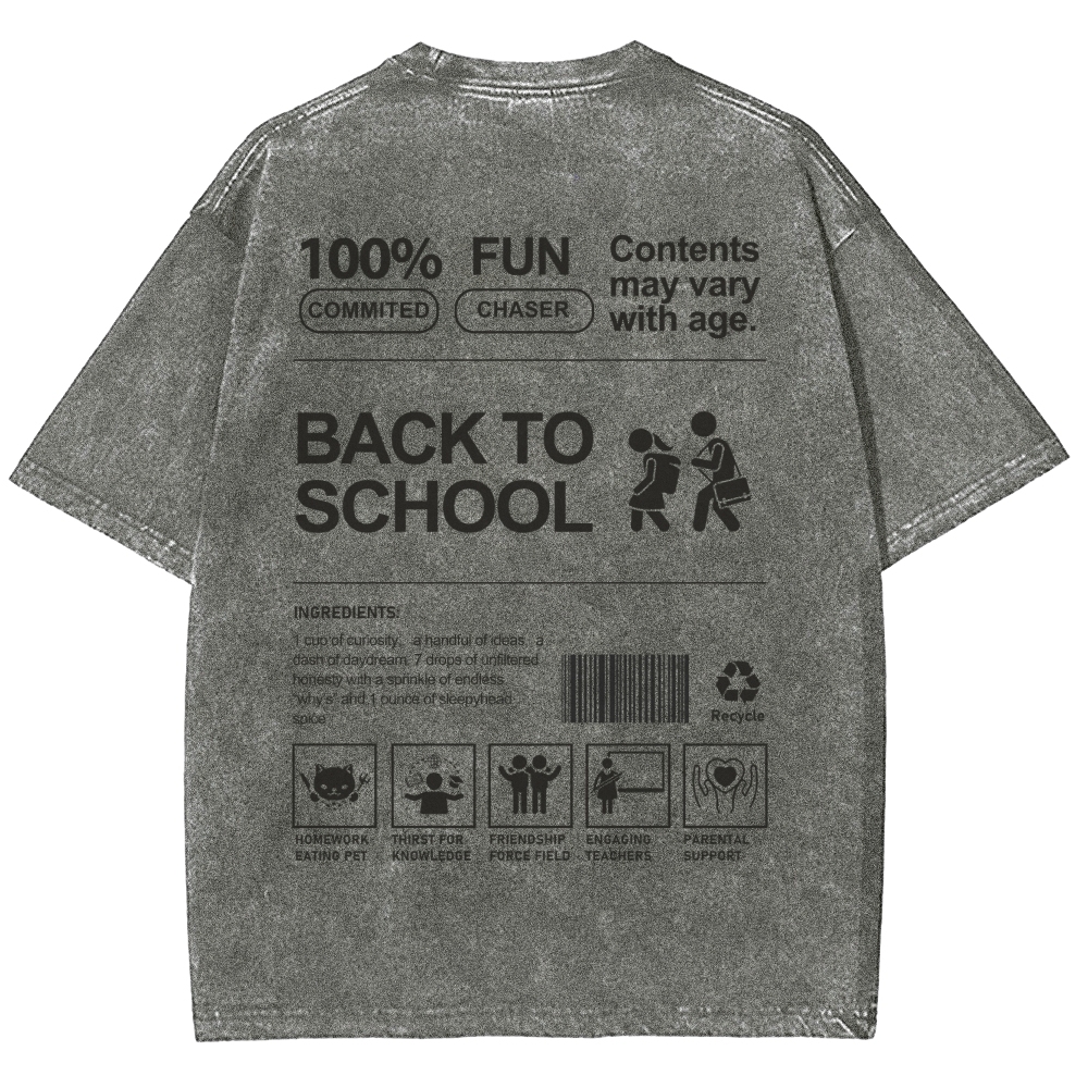 Back To School Unisex Fit Washed T-Shirt Customscool
