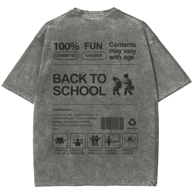 Back To School Unisex Fit Washed T-Shirt Customscool