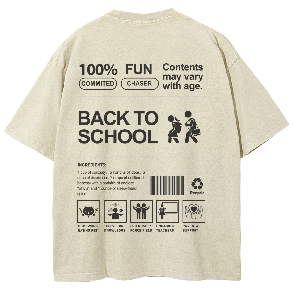 Back To School Unisex Fit Washed T-Shirt Customscool
