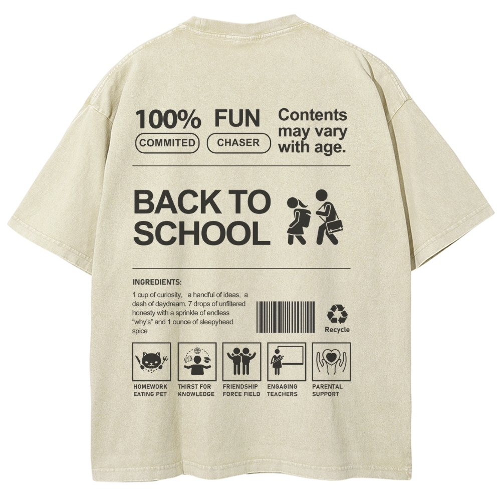Back To School Unisex Fit Washed T-Shirt Customscool