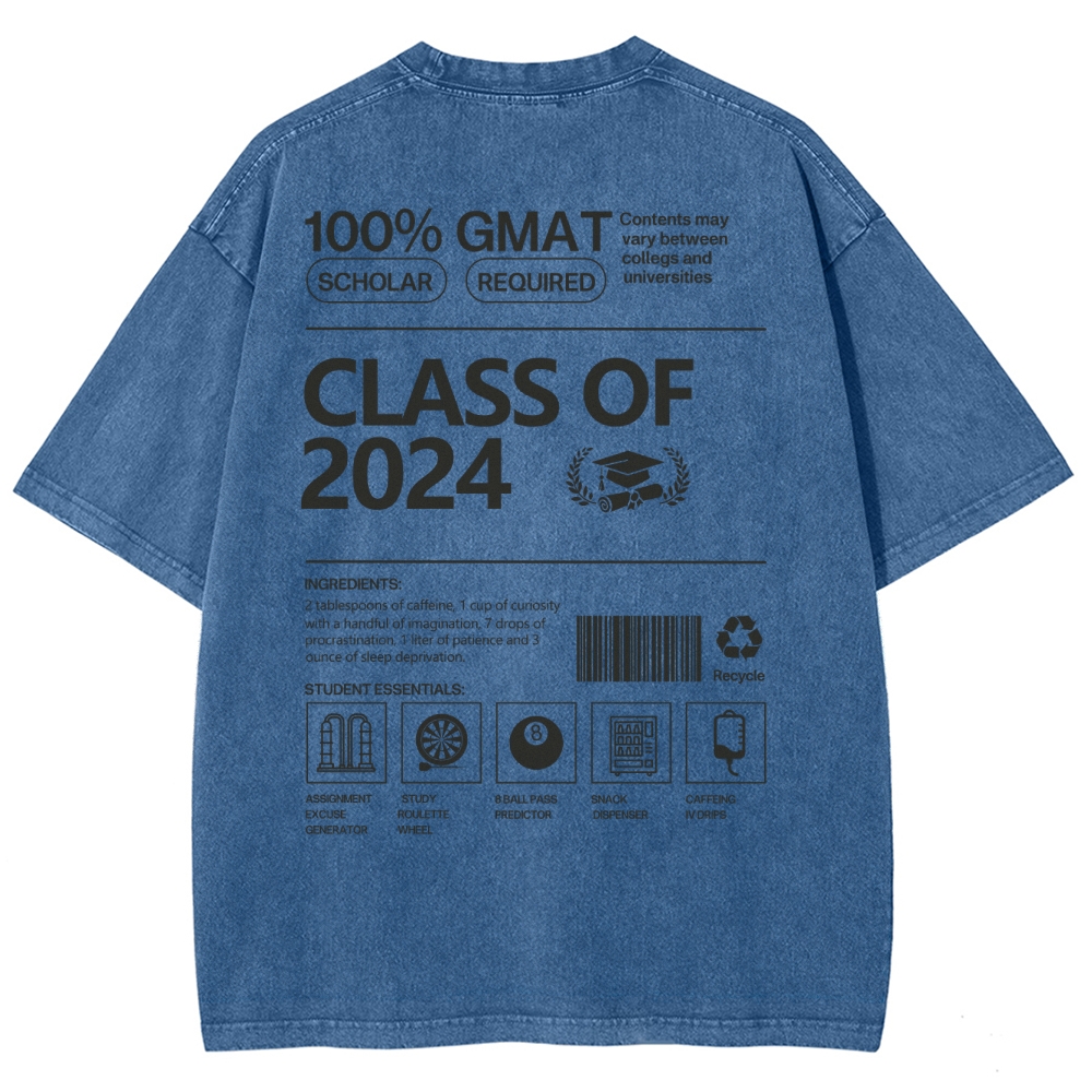 CLASS OF 2024   UNISEX FIT WASHED T-SHIRT