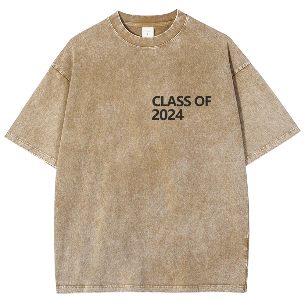 CLASS OF 2024   UNISEX FIT WASHED T-SHIRT