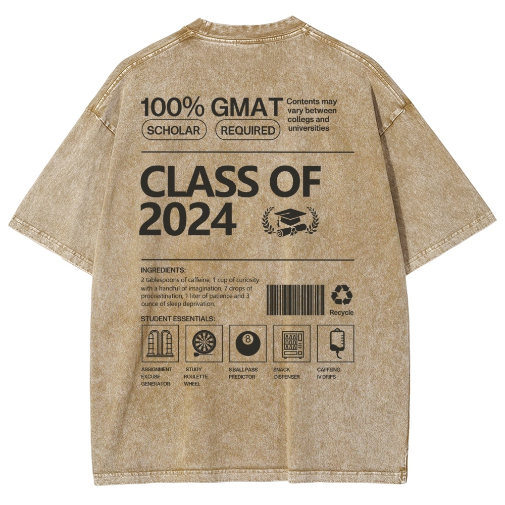 CLASS OF 2024   UNISEX FIT WASHED T-SHIRT