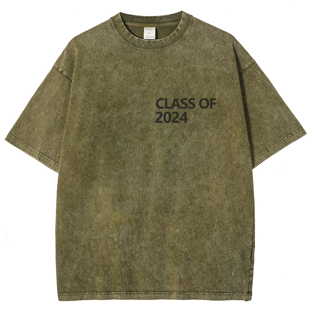 CLASS OF 2024   UNISEX FIT WASHED T-SHIRT