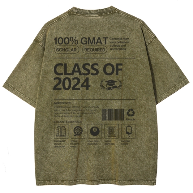 CLASS OF 2024   UNISEX FIT WASHED T-SHIRT