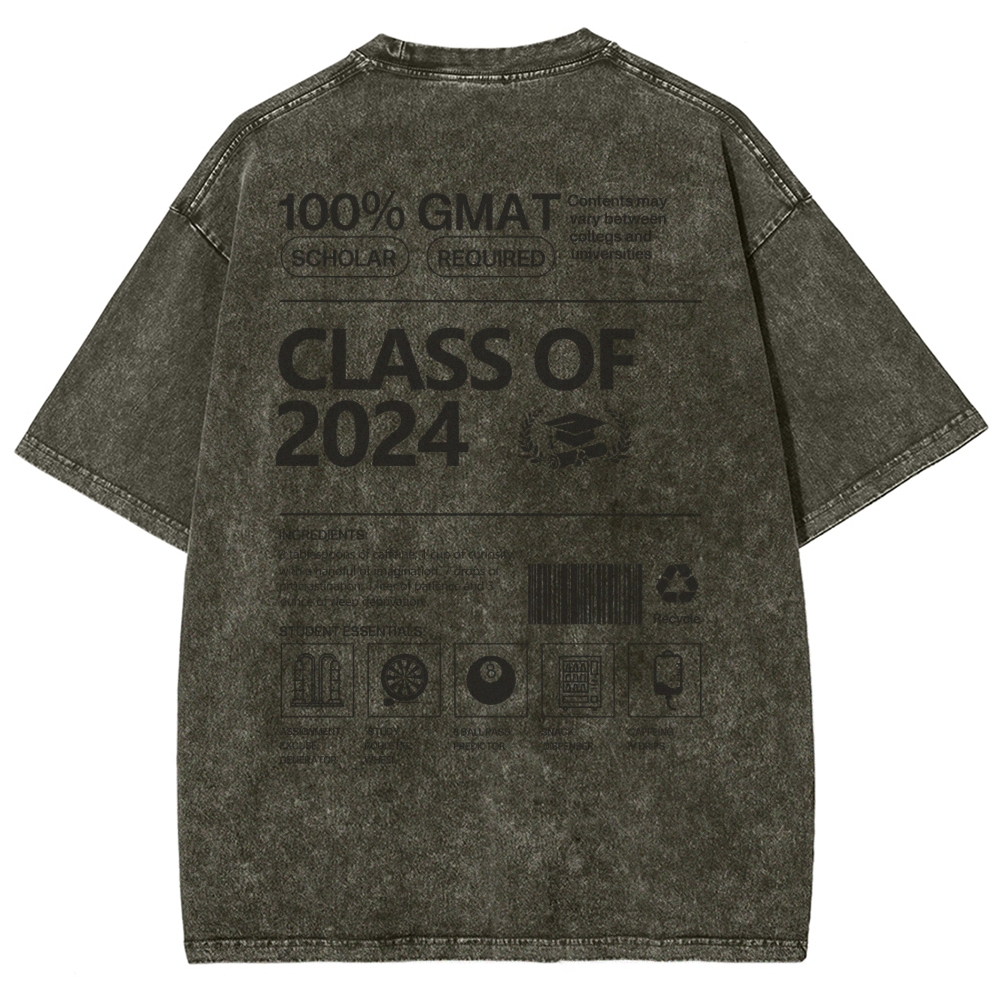 CLASS OF 2024   UNISEX FIT WASHED T-SHIRT