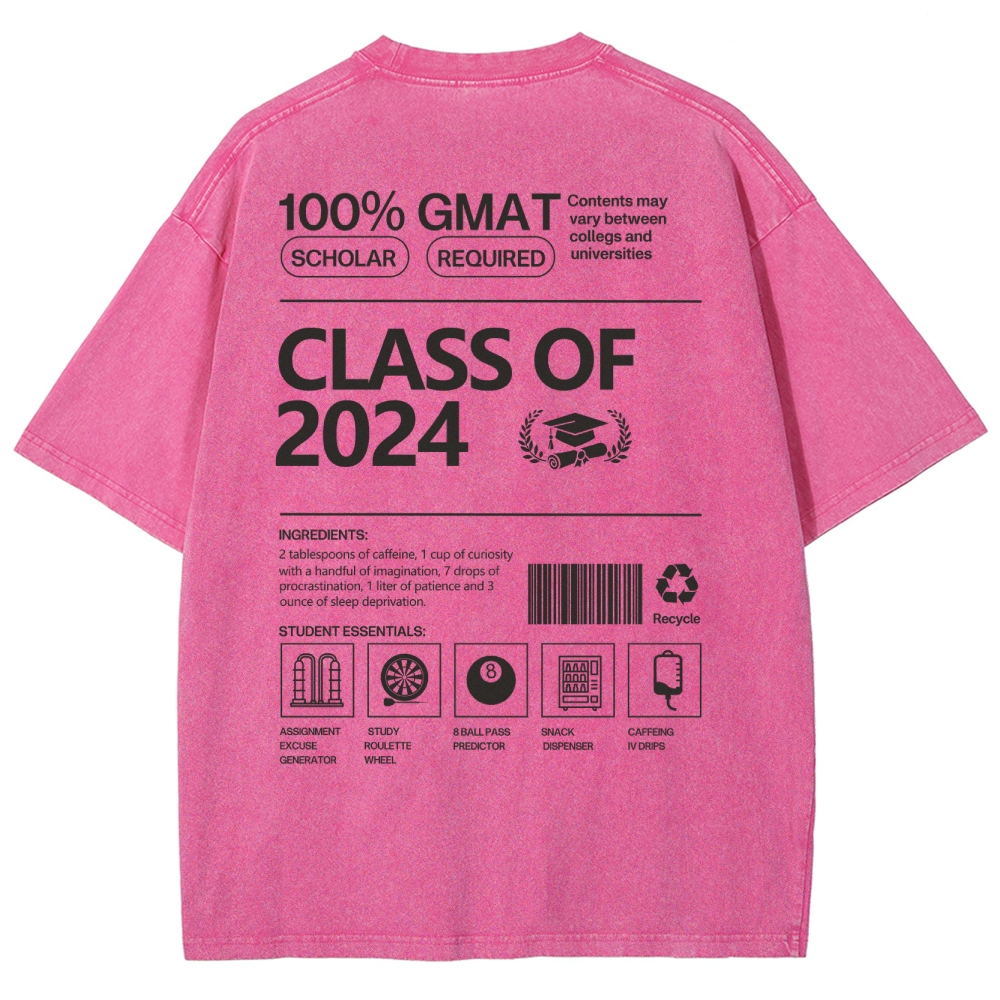 CLASS OF 2024   UNISEX FIT WASHED T-SHIRT
