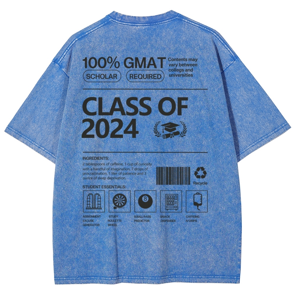 CLASS OF 2024   UNISEX FIT WASHED T-SHIRT