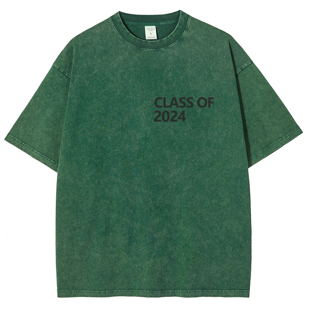 CLASS OF 2024   UNISEX FIT WASHED T-SHIRT