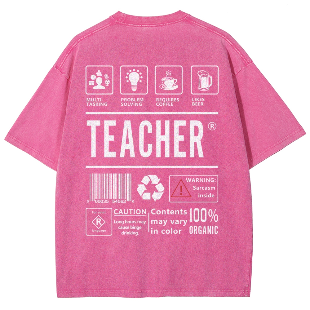 Teacher Unisex Fit Washed T-Shirt Customscool