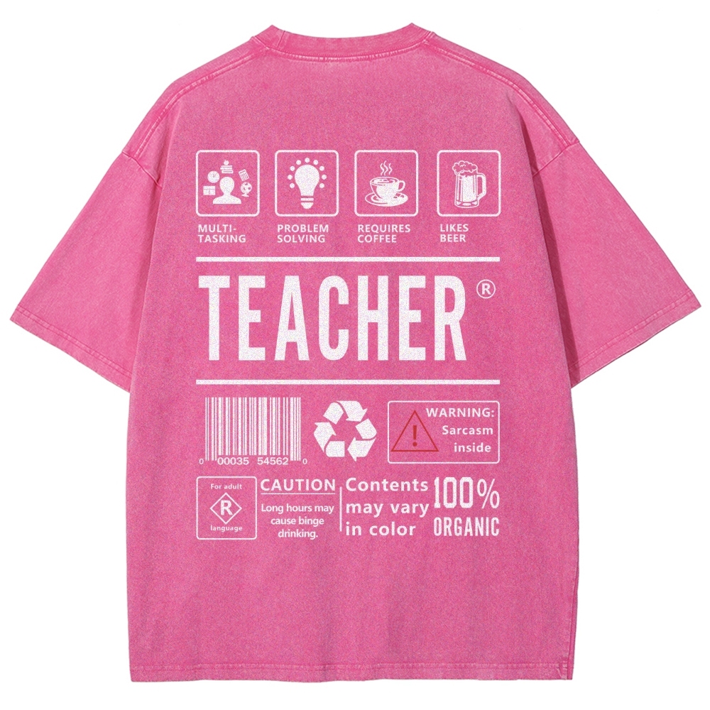 Teacher Unisex Fit Washed T-Shirt Customscool