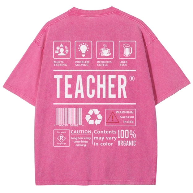 Teacher Unisex Fit Washed T-Shirt Customscool