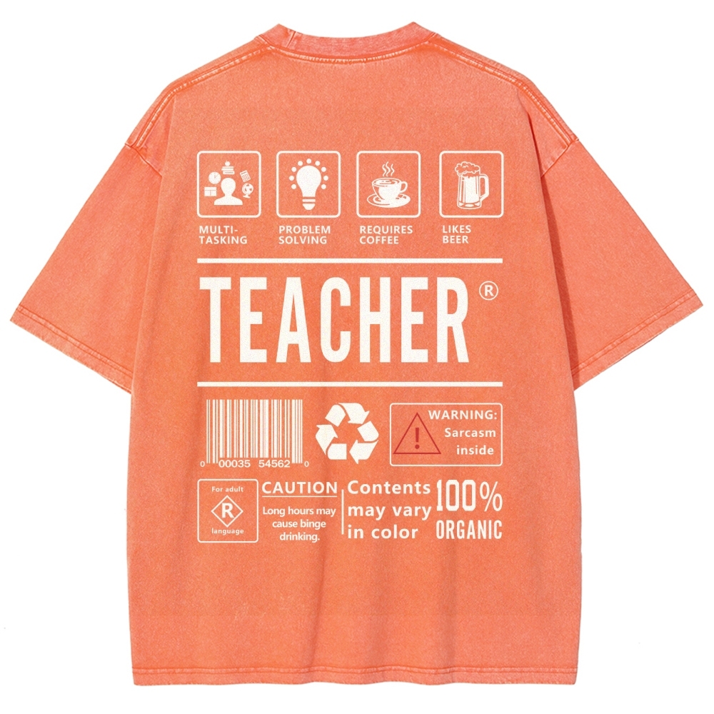 Teacher Unisex Fit Washed T-Shirt Customscool