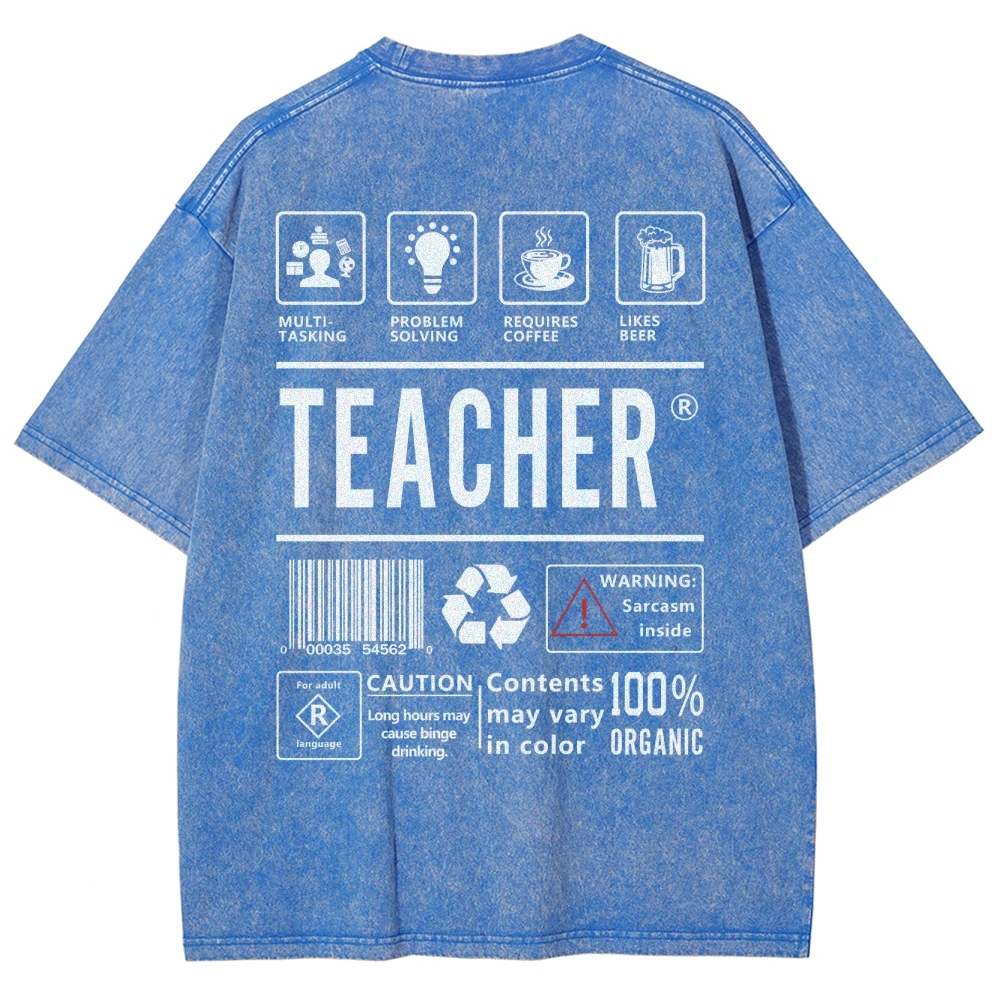 Teacher Unisex Fit Washed T-Shirt Customscool