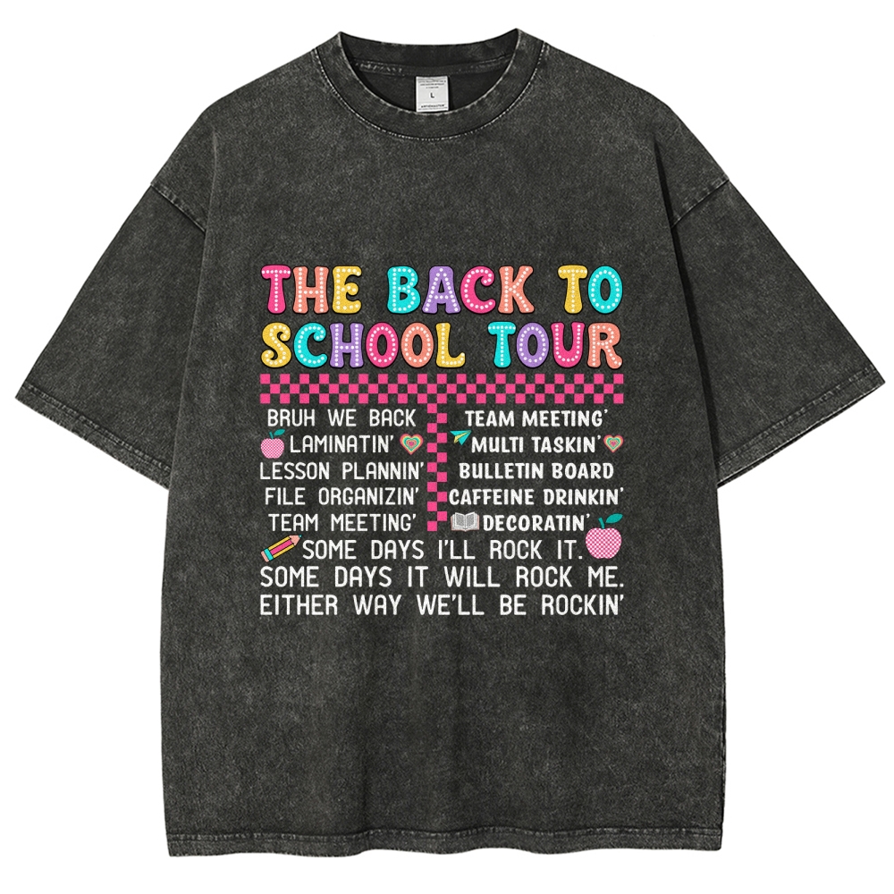 THE BACK TO SCHOOL TOUR Unisex Fit Washed T-Shirt Customscool