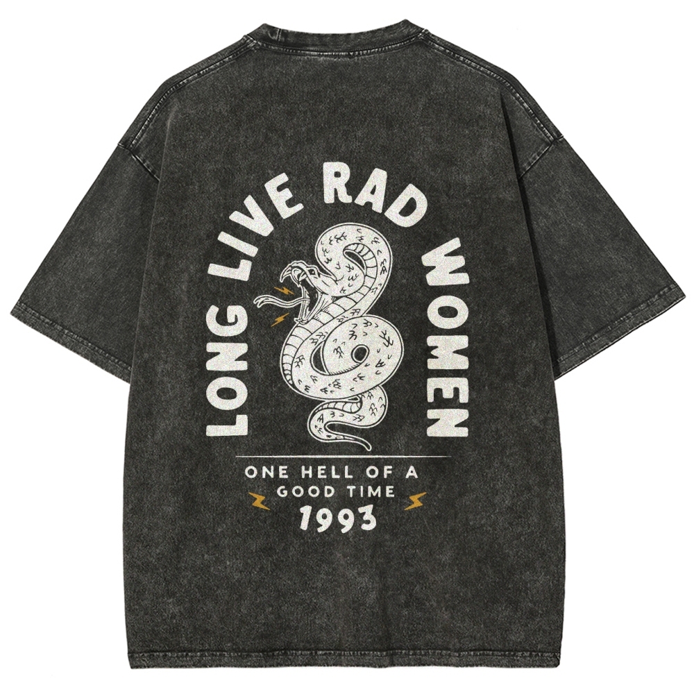 Long Live Rad Women Vintage Snowflake Washed T-Shirt