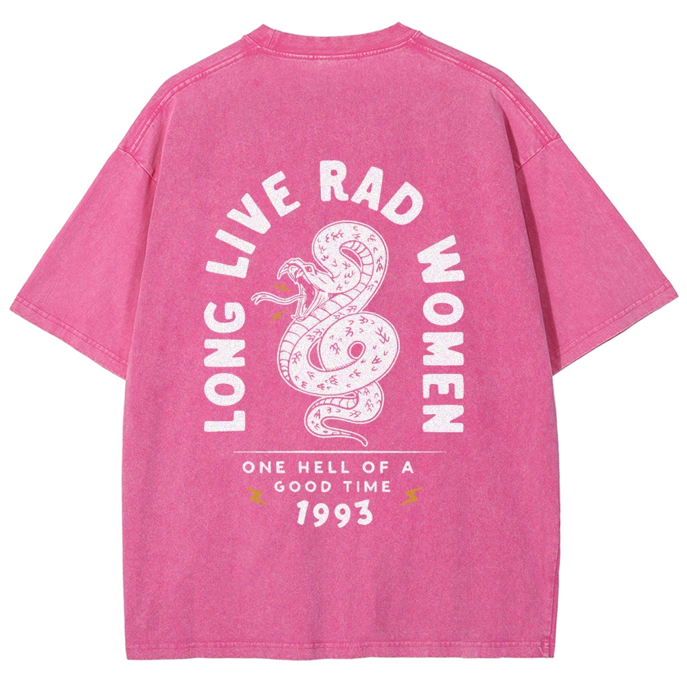 Long Live Rad Women Vintage Snowflake Washed T-Shirt