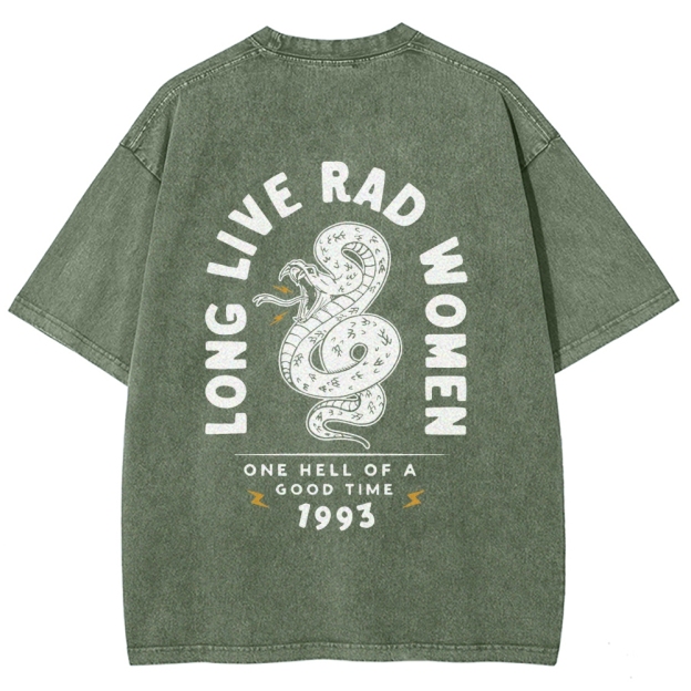 Long Live Rad Women Vintage Snowflake Washed T-Shirt