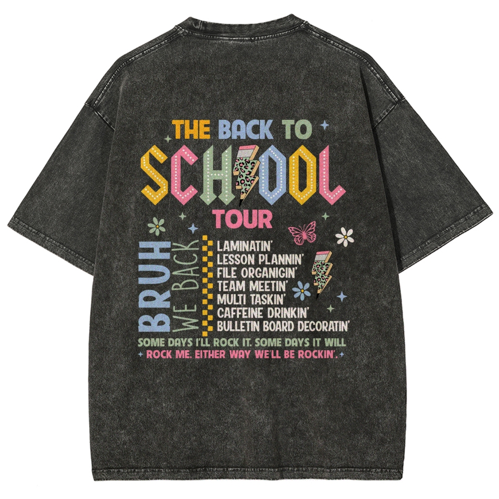 The Back To School Tour Unisex Fit Washed T-Shirt Customscool