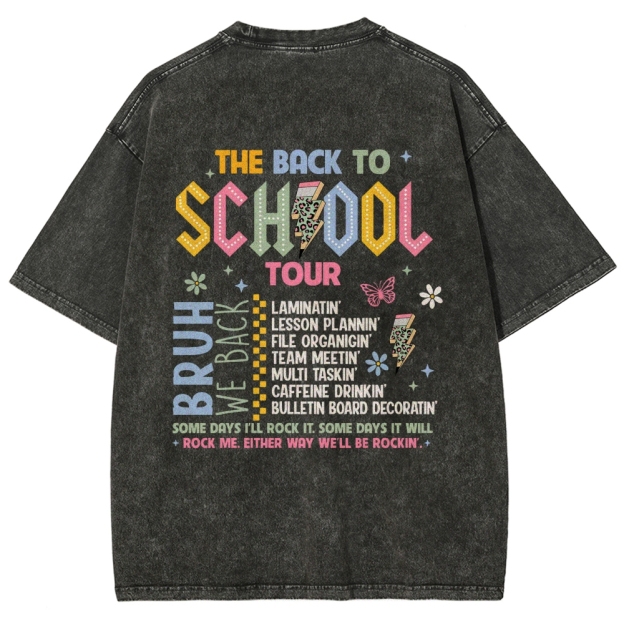 The Back To School Tour Unisex Fit Washed T-Shirt Customscool