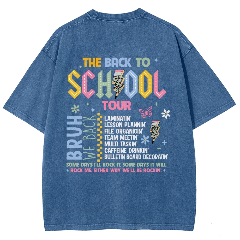 The Back To School Tour Unisex Fit Washed T-Shirt Customscool