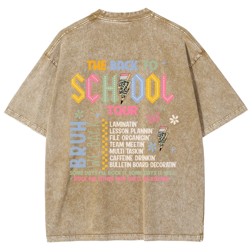 The Back To School Tour Unisex Fit Washed T-Shirt Customscool