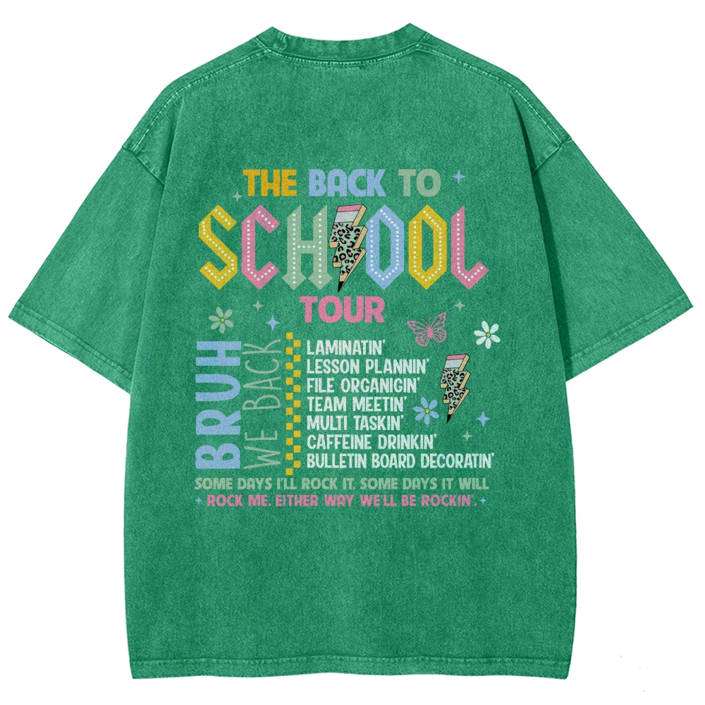 The Back To School Tour Unisex Fit Washed T-Shirt Customscool