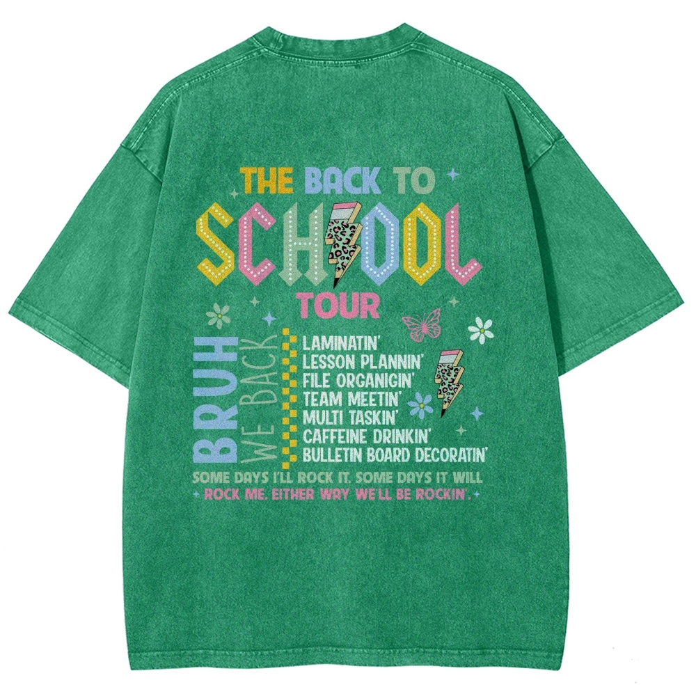 The Back To School Tour Unisex Fit Washed T-Shirt Customscool