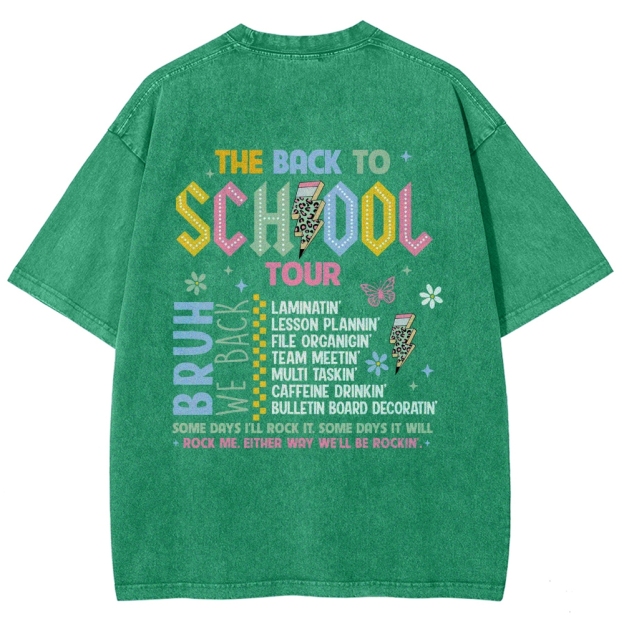 The Back To School Tour Unisex Fit Washed T-Shirt Customscool