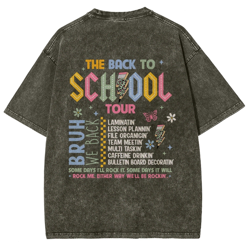 The Back To School Tour Unisex Fit Washed T-Shirt Customscool