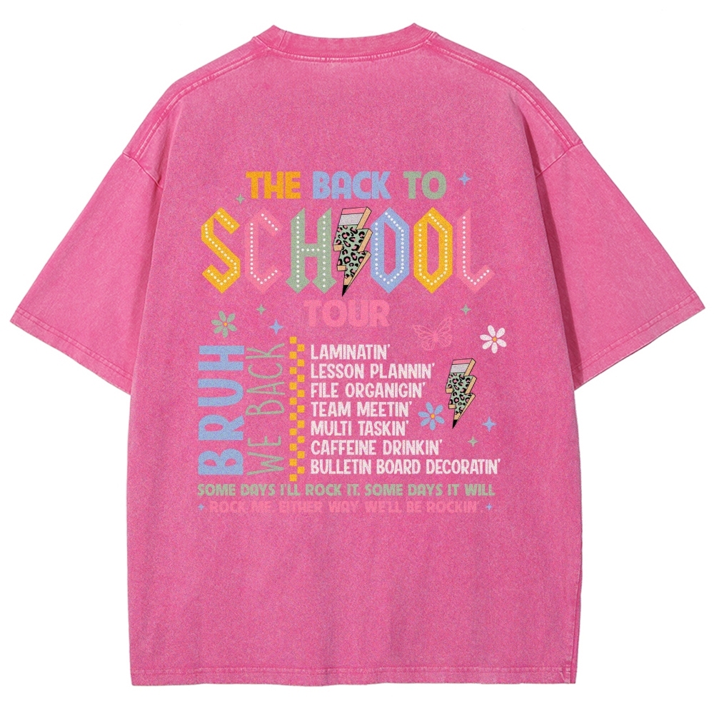 The Back To School Tour Unisex Fit Washed T-Shirt Customscool