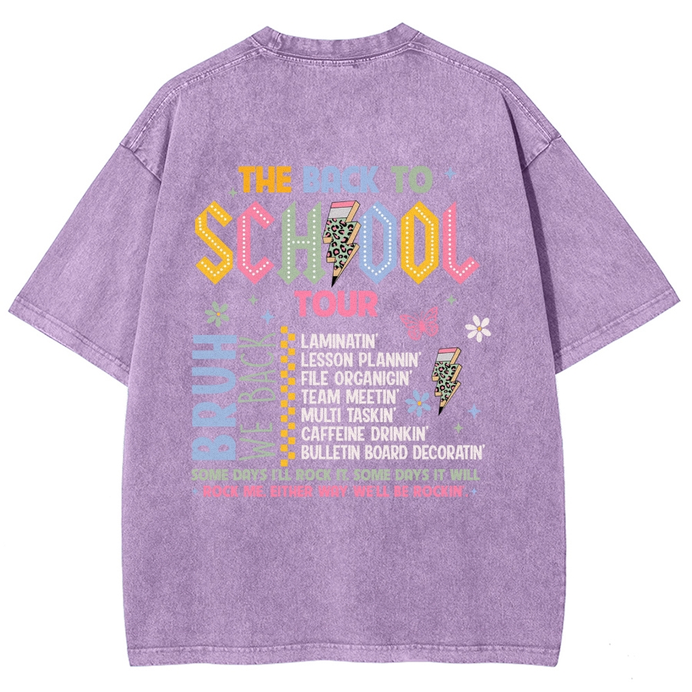 The Back To School Tour Unisex Fit Washed T-Shirt Customscool