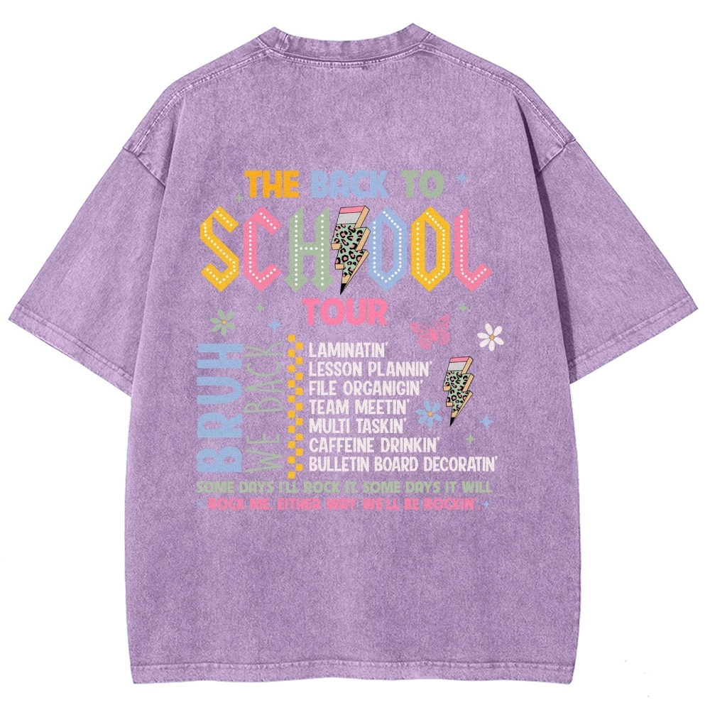 The Back To School Tour Unisex Fit Washed T-Shirt Customscool