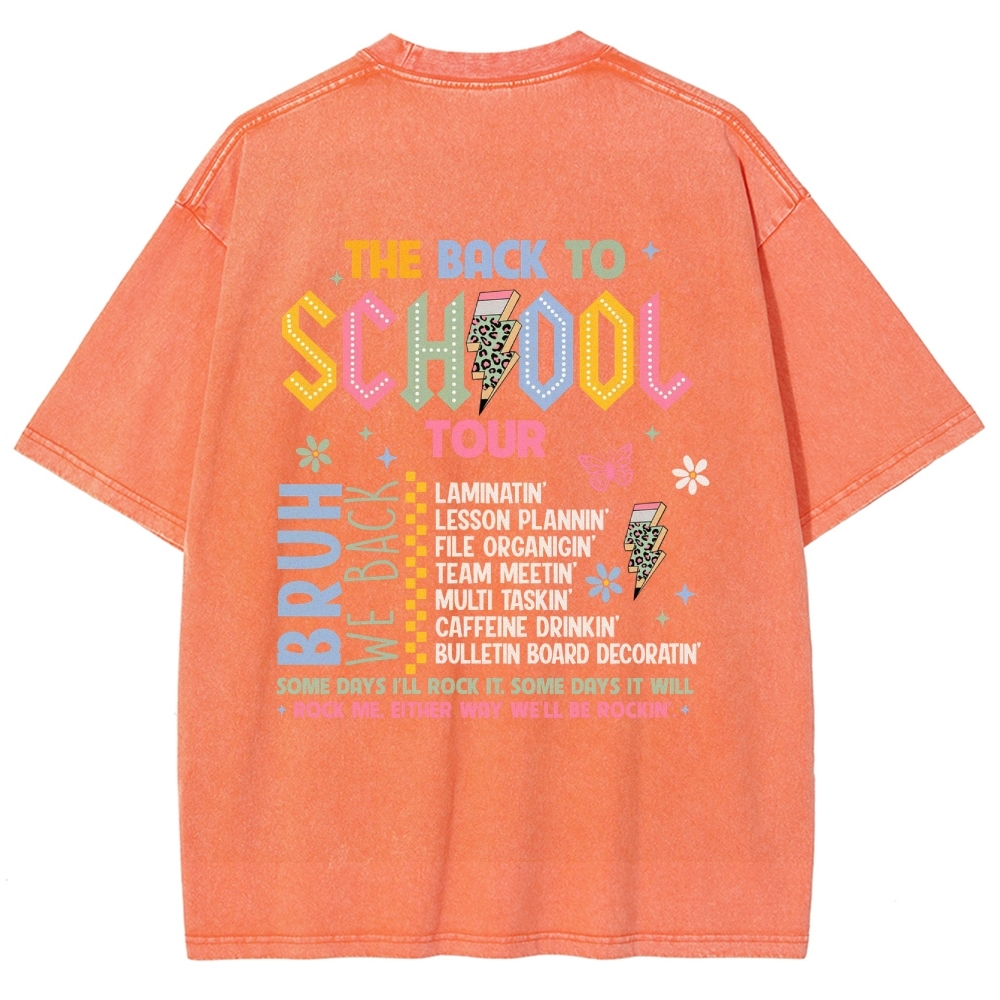 The Back To School Tour Unisex Fit Washed T-Shirt Customscool