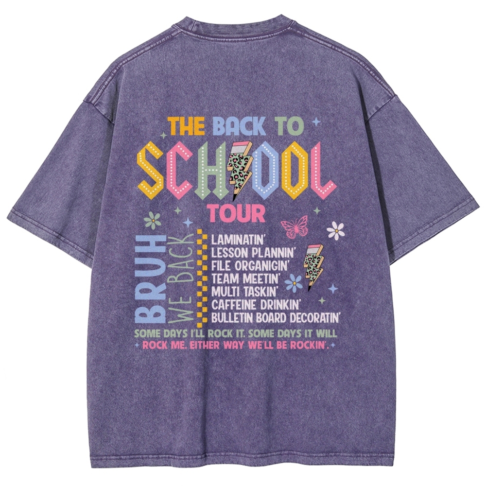 The Back To School Tour Unisex Fit Washed T-Shirt Customscool