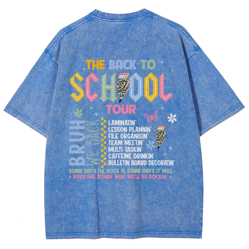 The Back To School Tour Unisex Fit Washed T-Shirt Customscool