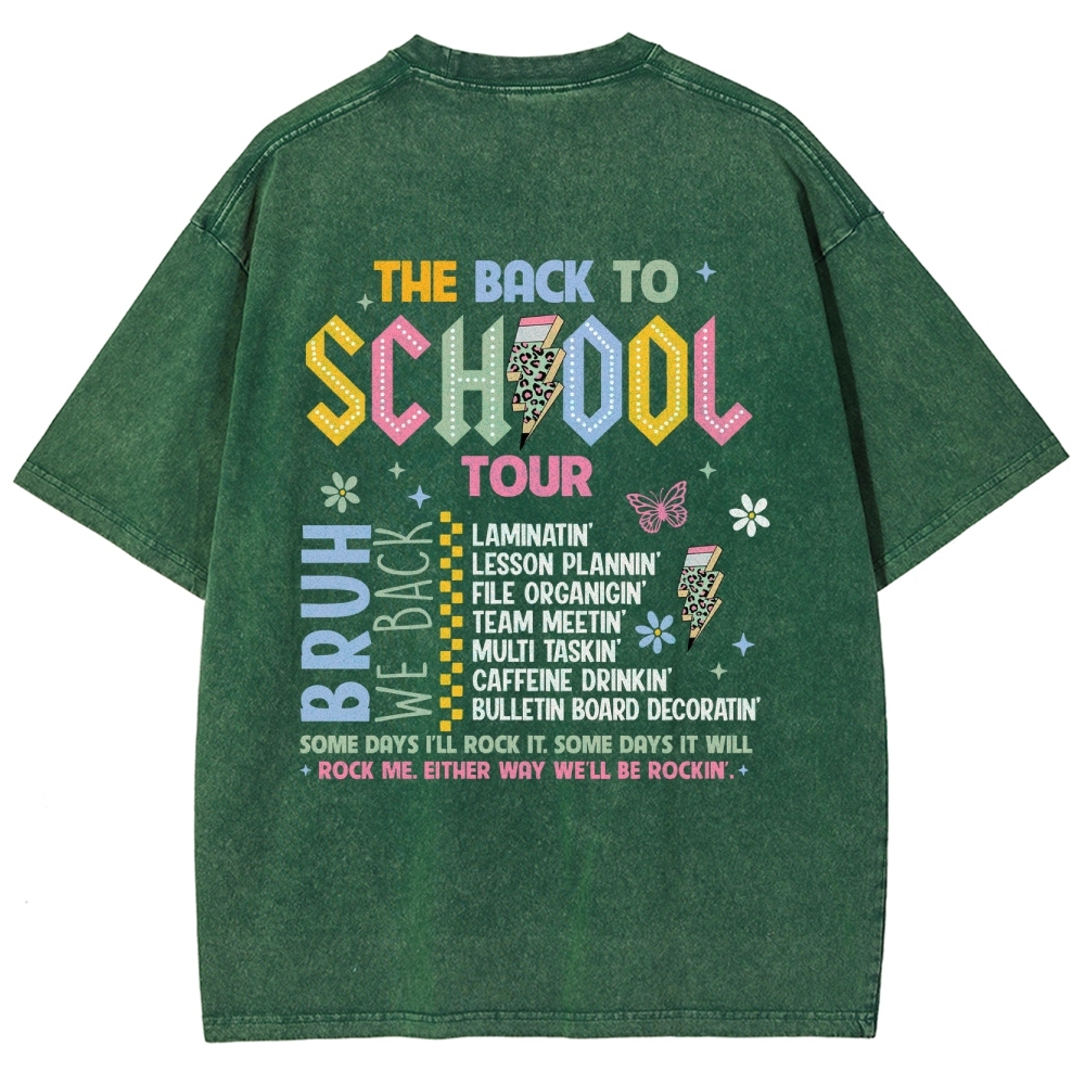 The Back To School Tour Unisex Fit Washed T-Shirt Customscool