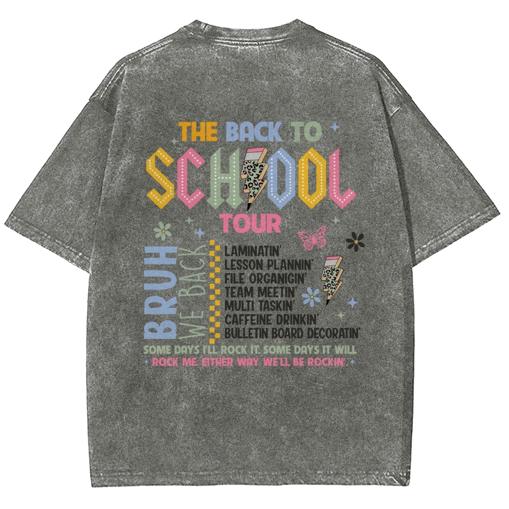 The Back To School Tour Unisex Fit Washed T-Shirt Customscool