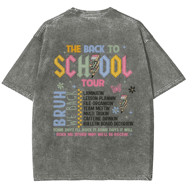 The Back To School Tour Unisex Fit Washed T-Shirt Customscool