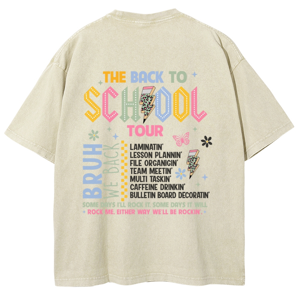 The Back To School Tour Unisex Fit Washed T-Shirt Customscool