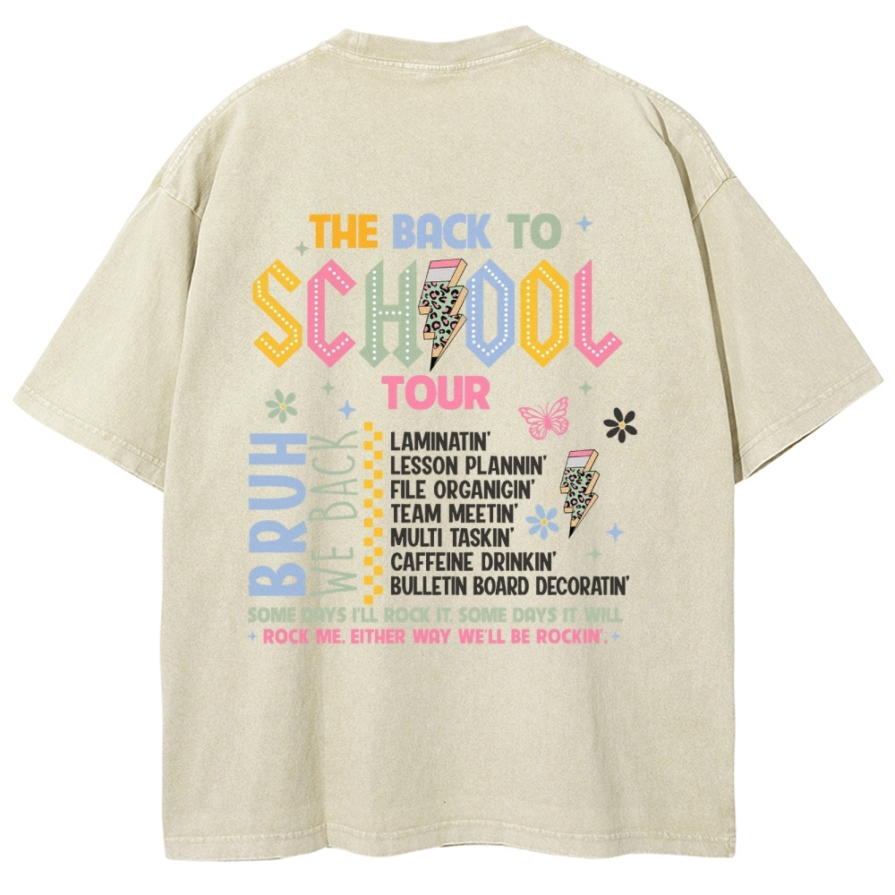 The Back To School Tour Unisex Fit Washed T-Shirt Customscool