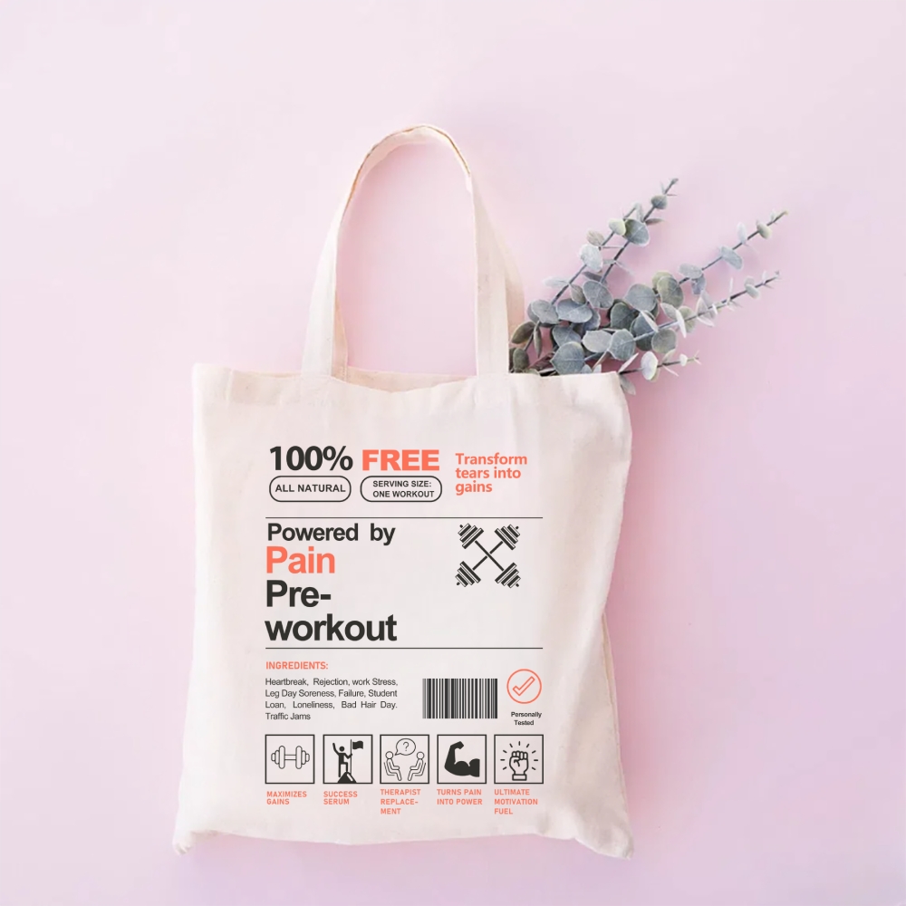 Powered by Pain Pre- workout Tote Bag