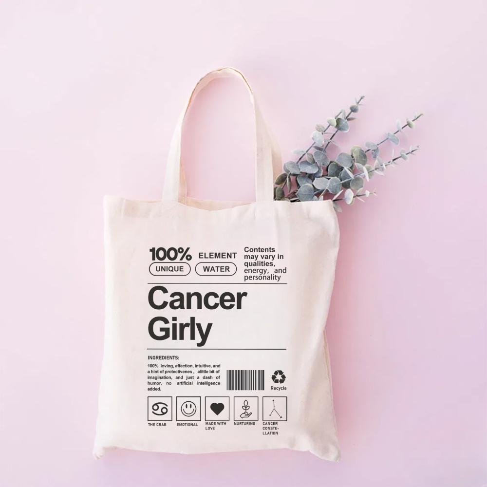 Cancer Girly Tote Bag