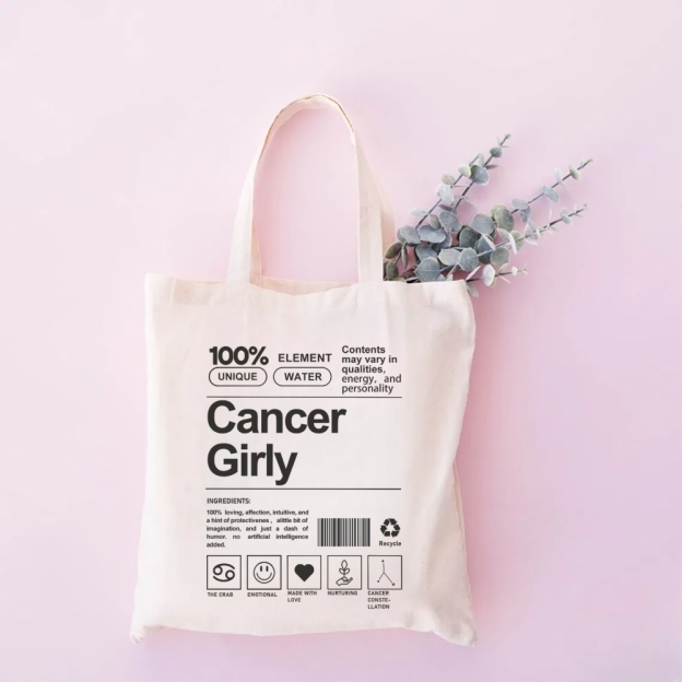 Cancer Girly Tote Bag