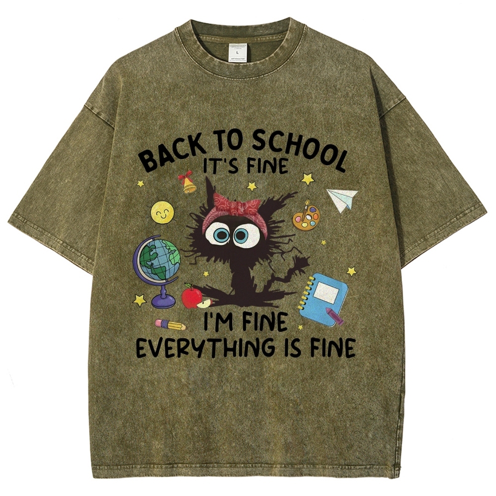 BACK TO SCHOOl Unisex Fit Washed T-Shirt Customscool