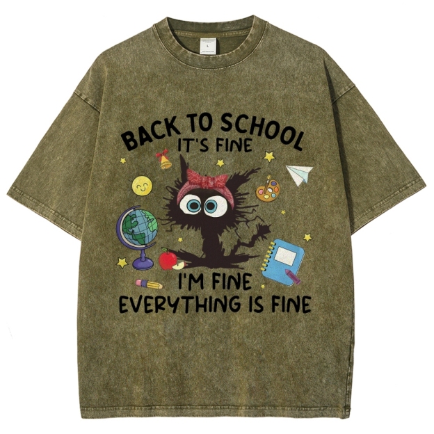 BACK TO SCHOOl Unisex Fit Washed T-Shirt Customscool