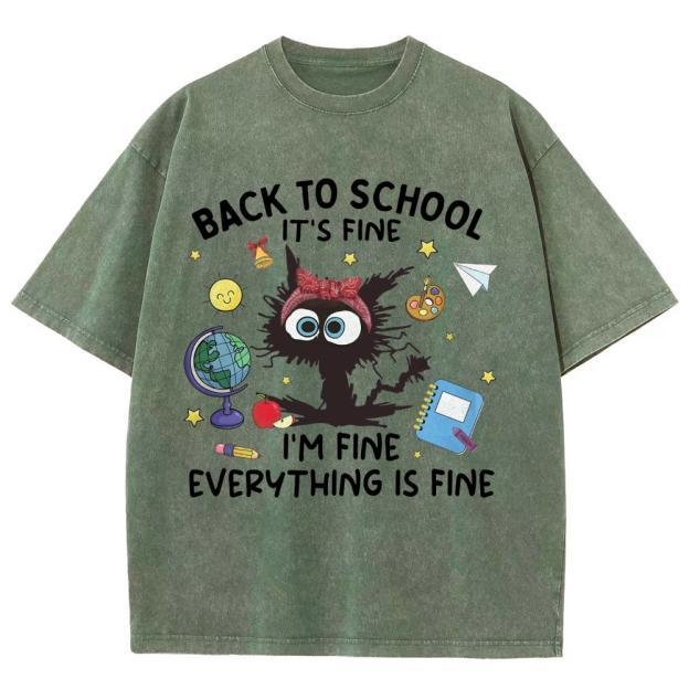 BACK TO SCHOOl Unisex Fit Washed T-Shirt Customscool