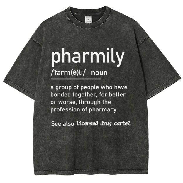Pharmily Unisex Fit Washed T-Shirt Customscool